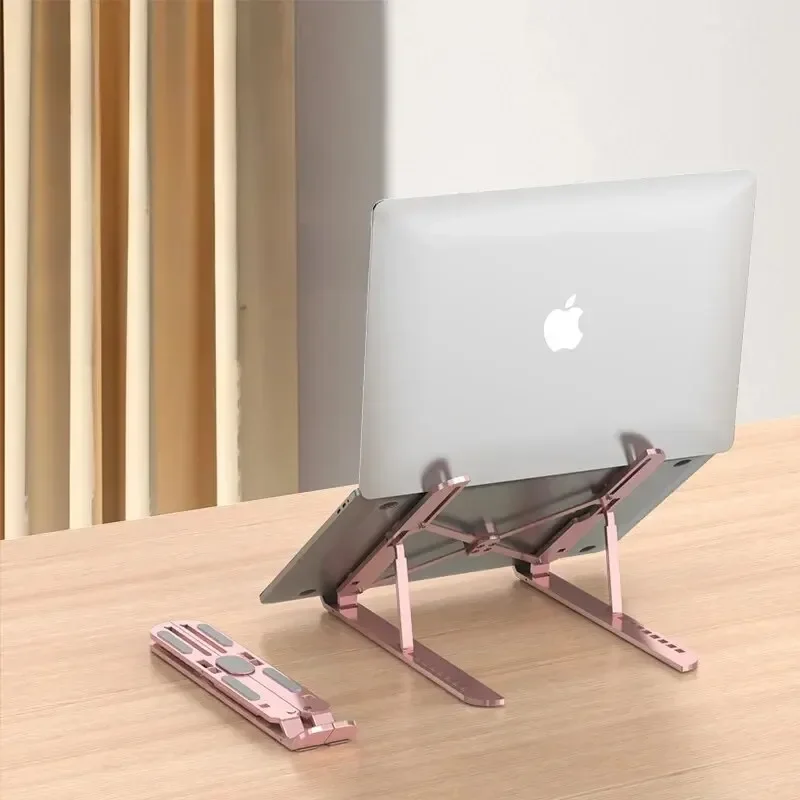 Aluminum Alloy Laptop Cooling Stand Portable Thin Stable Metal Computer Ten Level Adjustable Lifting Folding Base