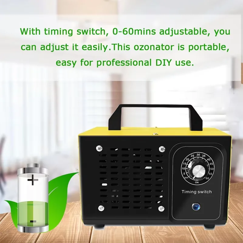 مولد أوزون لتنقية الهواء 60 جرام/ساعة مولد أوزون تعقيم الأوزون ينظف الفورمالديهايد وتنقية الهواء