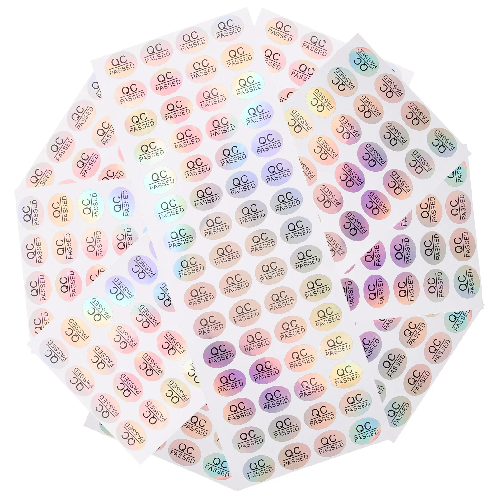 

Qc прошел наклейки, 5 листов, клейкие складские проверенные этикетки для контроля качества инвентаря, цветные метки состояния, доставка