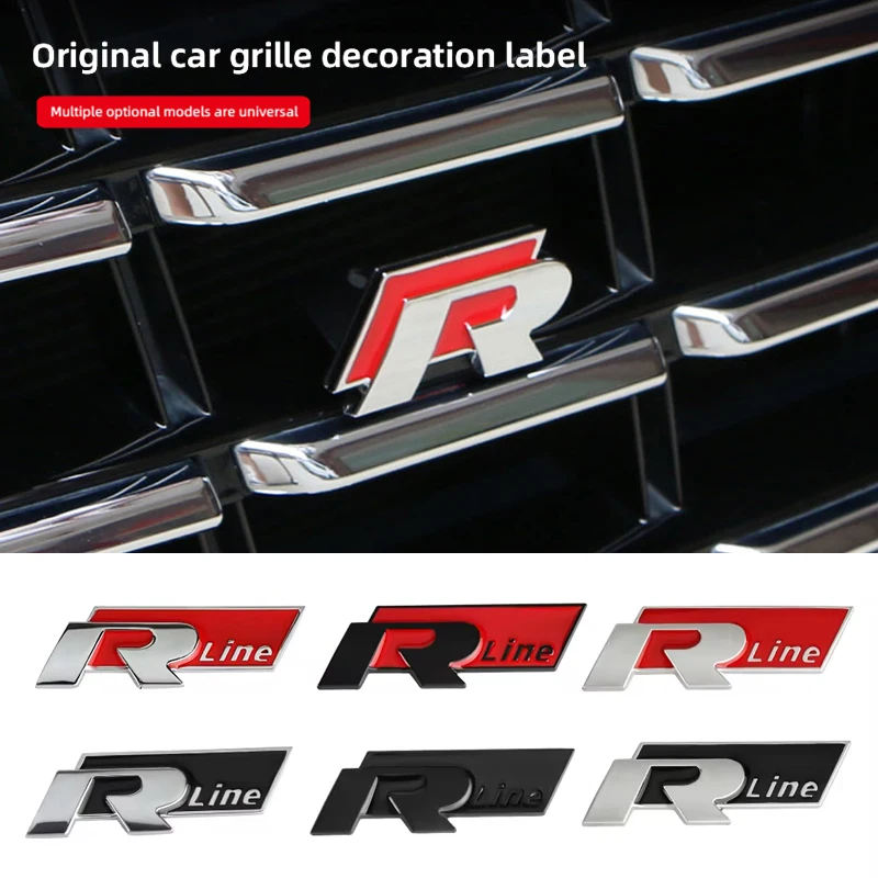 3D Metal Car Emblem Badge Sticker Front Grille Trunk Decals For VW R R Line Polo Passat B5 B7 Golf CC Jetta Beetle Tiguan T-ROC