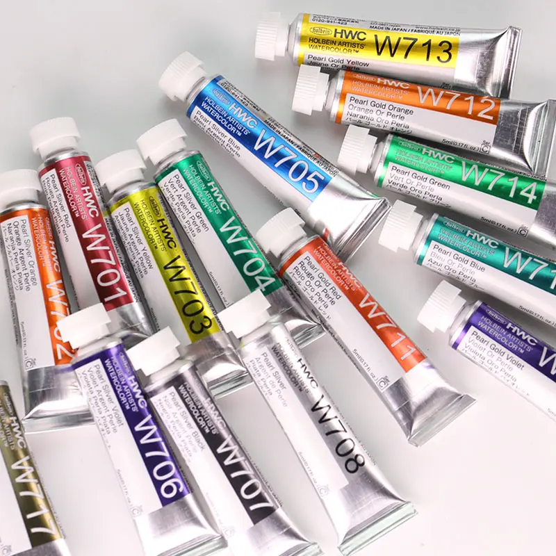 Holbein Artists Transparent Watercolor Paint Pearl Shimmer Series 5ml/15ml Metallic Pearlescent Pigment Art Painting Supplies