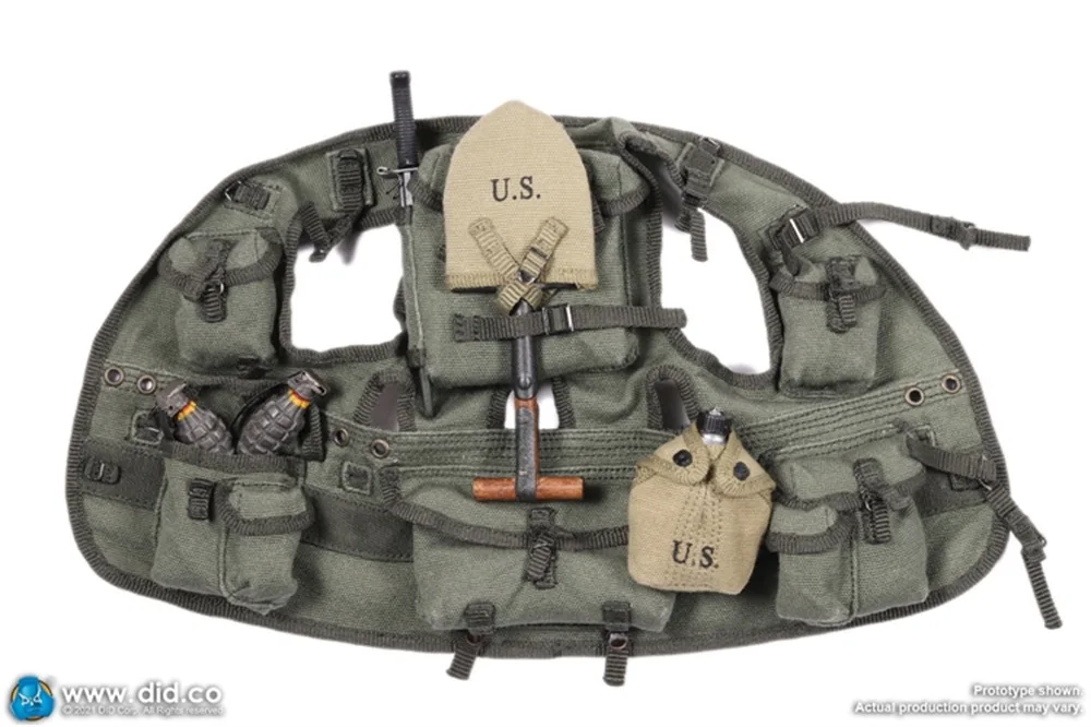 1/6 DID A80155 WWII Series US. Ranger Battalion Series 6 Private Mellish Military Hang Chest Bags Vest Model For 12inch Figures