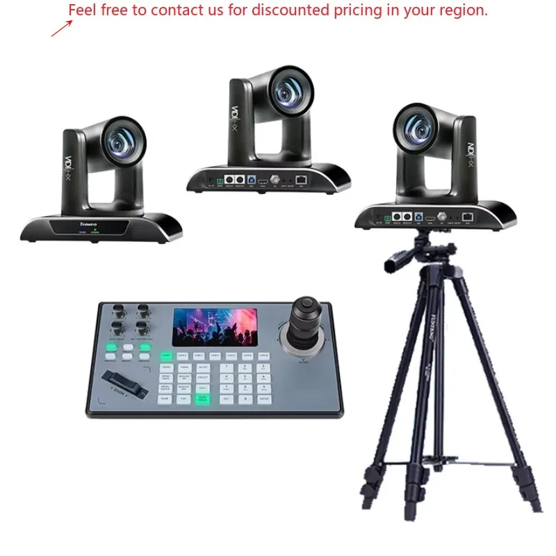 

4K NDI PTZ Auto Tracking Video Conference Camera System 20X Zoom With Joystick Controller For Live Streaming & Online Meetings