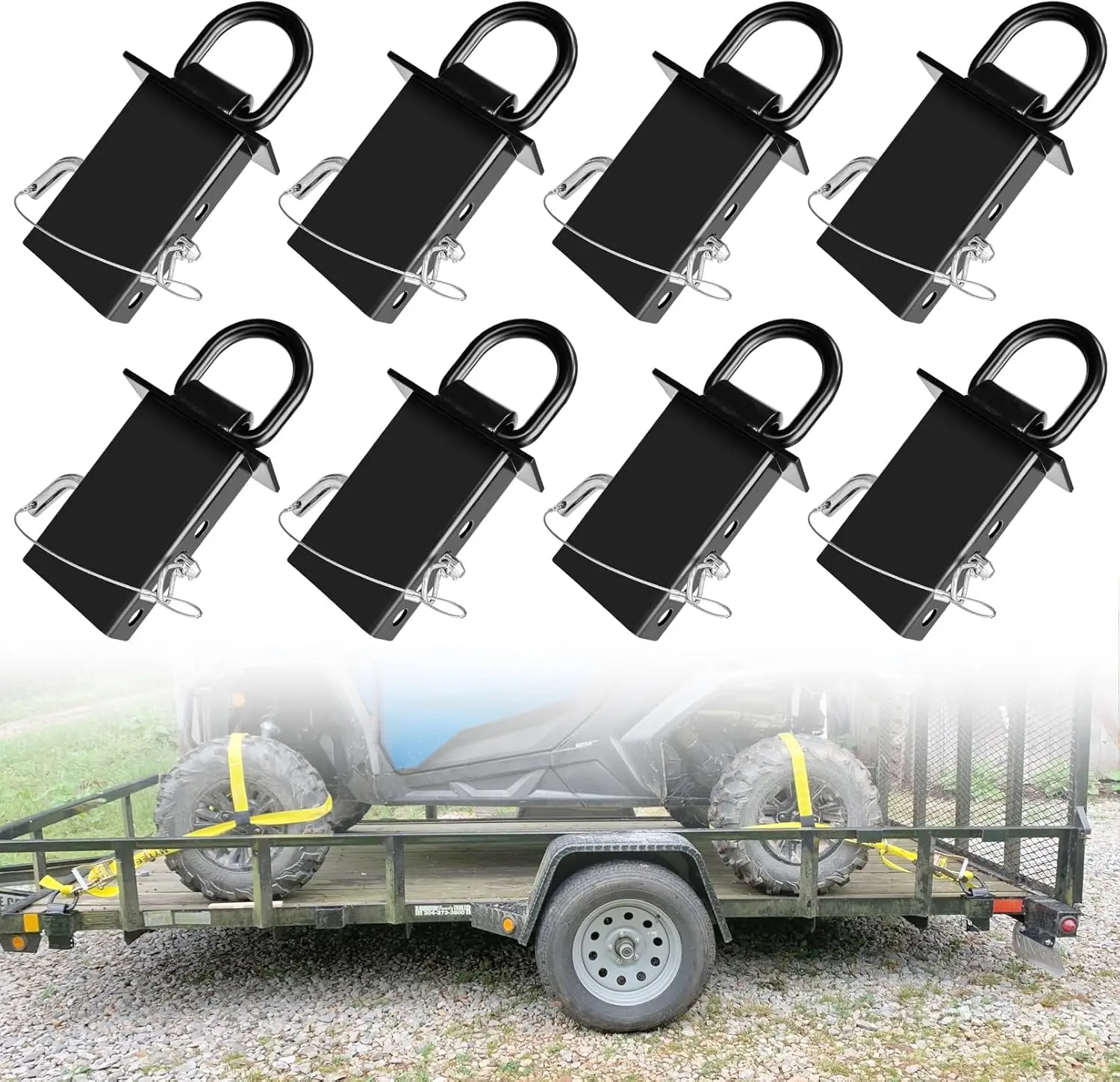 

Усиленные D-образные кольца для прицепов и грузовиков, штырь для фаркопа 1/2 дюйма, 4 отверстия, грузоподъемность 18 000 фунтов