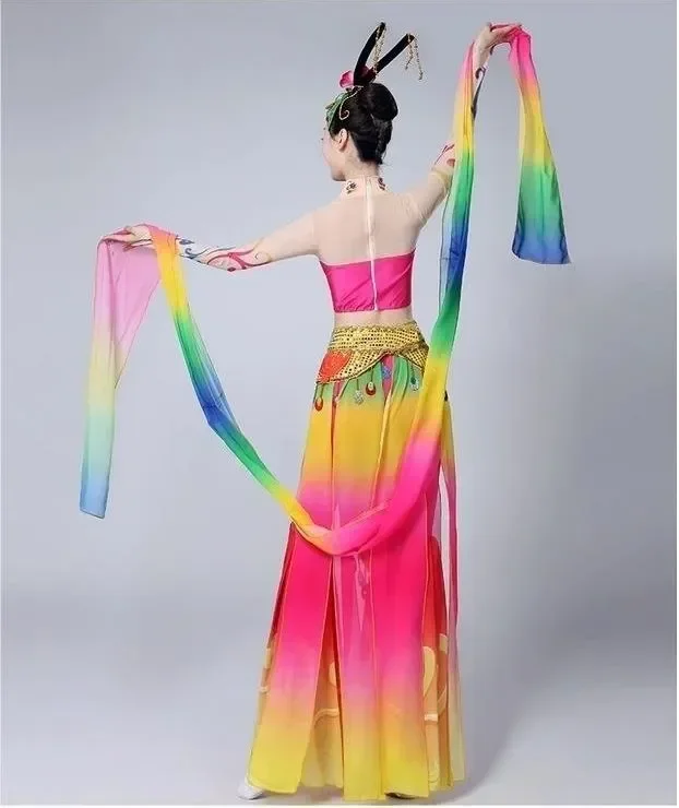 

Chinese traditional nationality Dunhuang dance costume flying dance classical dance performance costume female adult