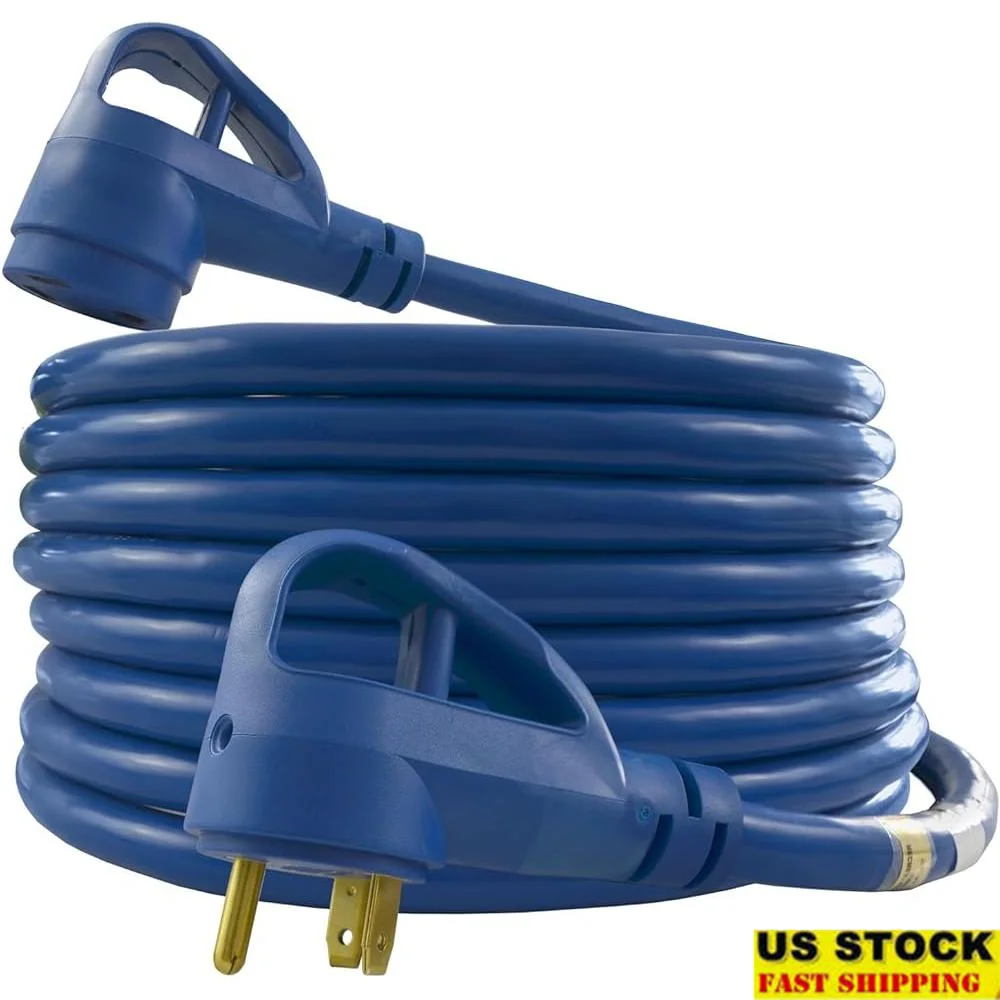

30 Amp RV Extension Cord 25 Feet NEMA TT-30P TT-30R Heavy Duty Durable Power Cable Outdoor Use