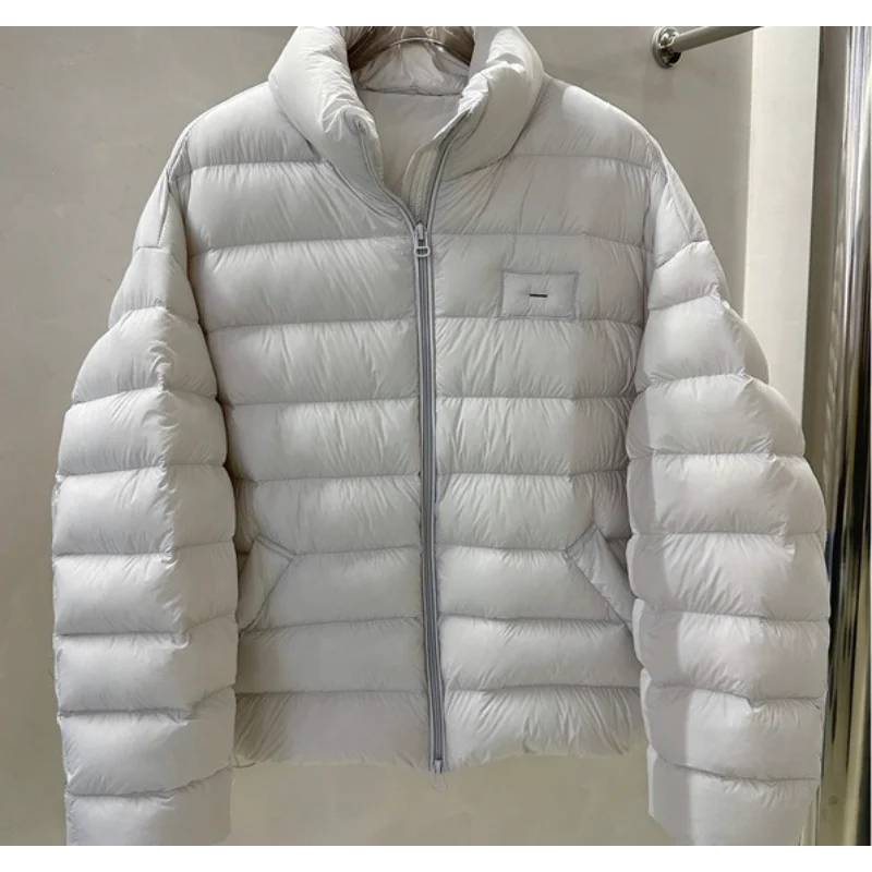 2025 شتاء جديد وصول مضلع أسفل سترة للنساء نمط قصير عصري فضفاض صالح عادية الحد الأدنى معطف دافئ #5