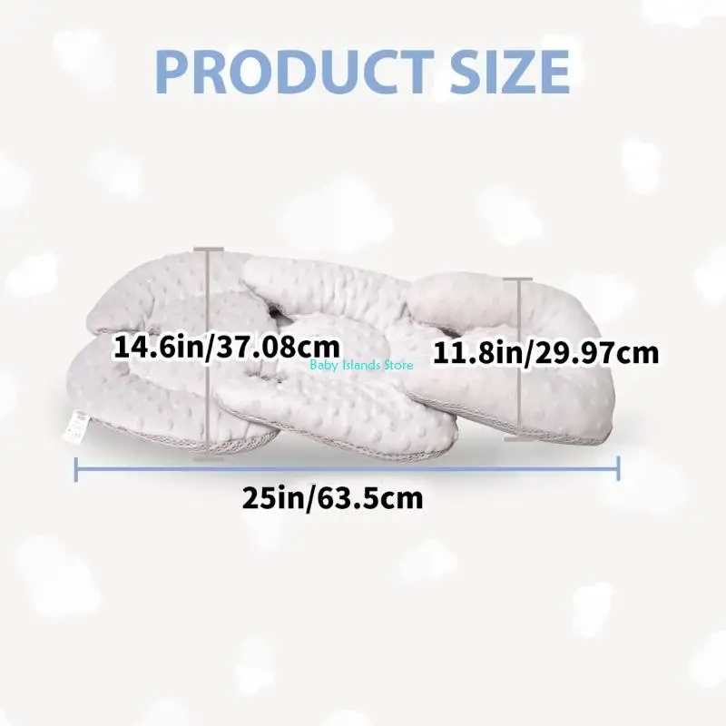 K92D تنفس عربة مقعد وسادة الأطفال حديثي الولادة عربات مقعد بطانة منقط دعم وسادة الطفل يدفع باليدين وسادة مزدوجة الوجهين