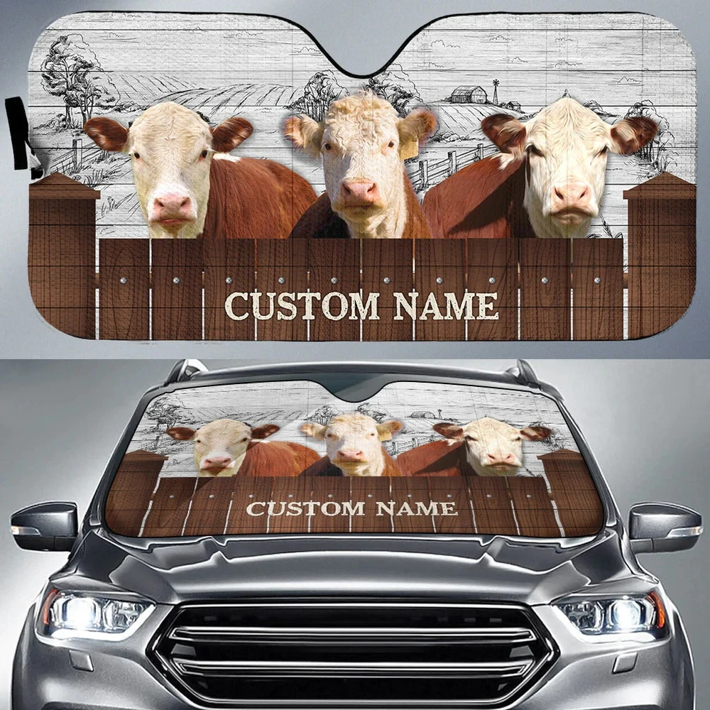 Goat Farming Custom Name 3D Sun Shade Auto Sun Shade for Car Truck Decor Windshield Sunshade,Blocks UV Rays Sun