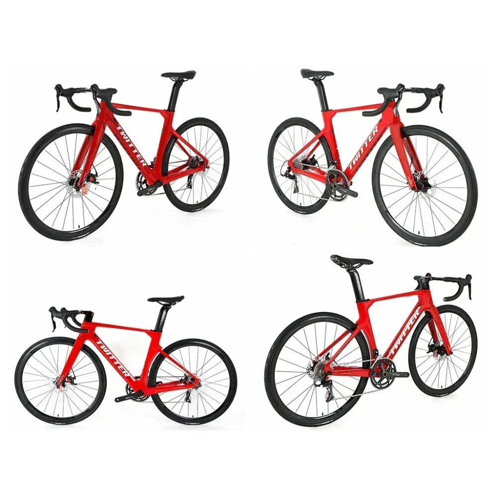 TWITTER 2024 new R10-RS-24S flat all oil disc brake carbon fiber road bicycle 700*25C aluminum wheel carbon handle family bike