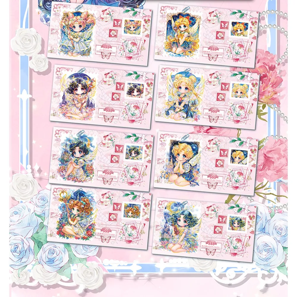 مجموعة بطاقات بحار القمر الكلاسيكية أنيمي فتاة جميلة على شكل خاص تصميم صريف حفلة الرقص بطاقة الأميرة هدية العيد