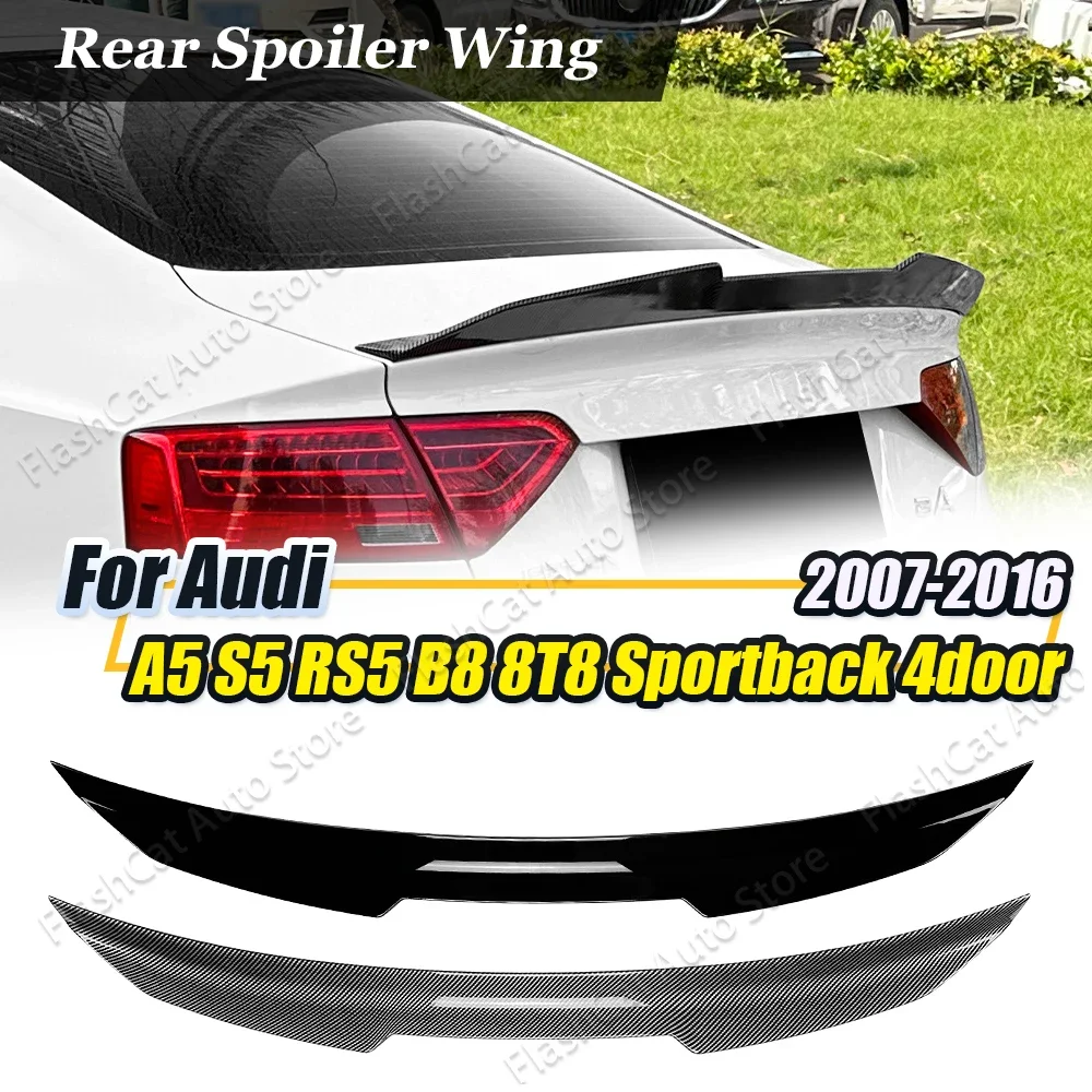 A5 8T PSM Style Car Rear Spoiler Rear Trunk Lip Trim Tail Wing Body Kit For Audi A5 8T S5 RS5 B8 8T Sportback 4 Doors 2007-2016