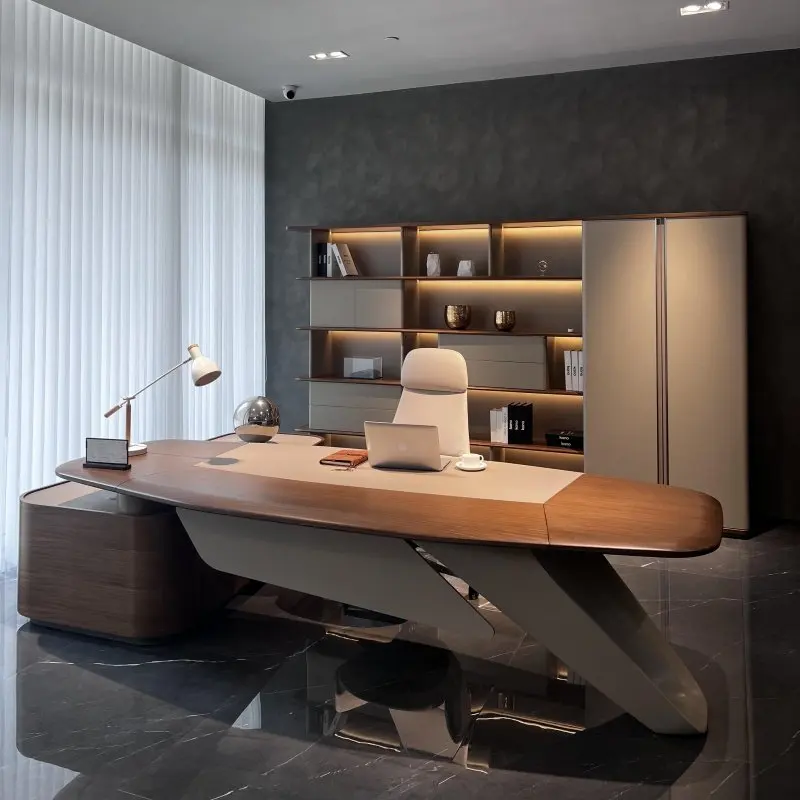 

Новый стол руководителя в китайском стиле из массива дерева, стол из североамериканского черного ореха, легкая роскошь, простота и современность, президентский стол.