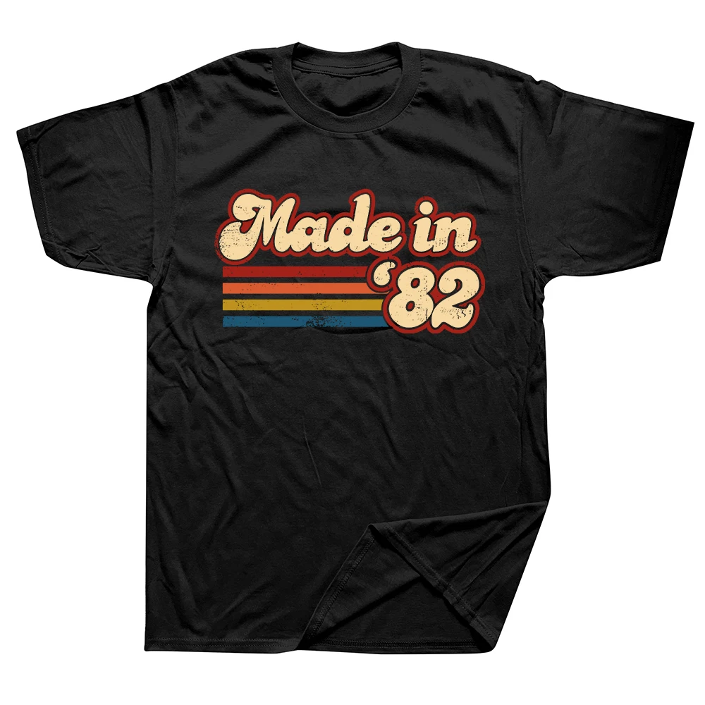 Vintage Retro 1982 Birthday Made in 1982 Birthday Party Men T Shirts Limited Edition Loose Graphic Tee Cotton Classic T-shirts