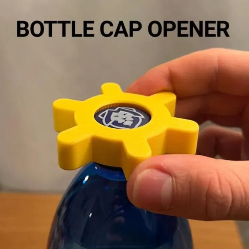 1PC Manual Plastic Bottle Cap Opener, Battery Free Rotating Bottle Opener, Ergonomic Handle Design, DurableYellow Gear Structure