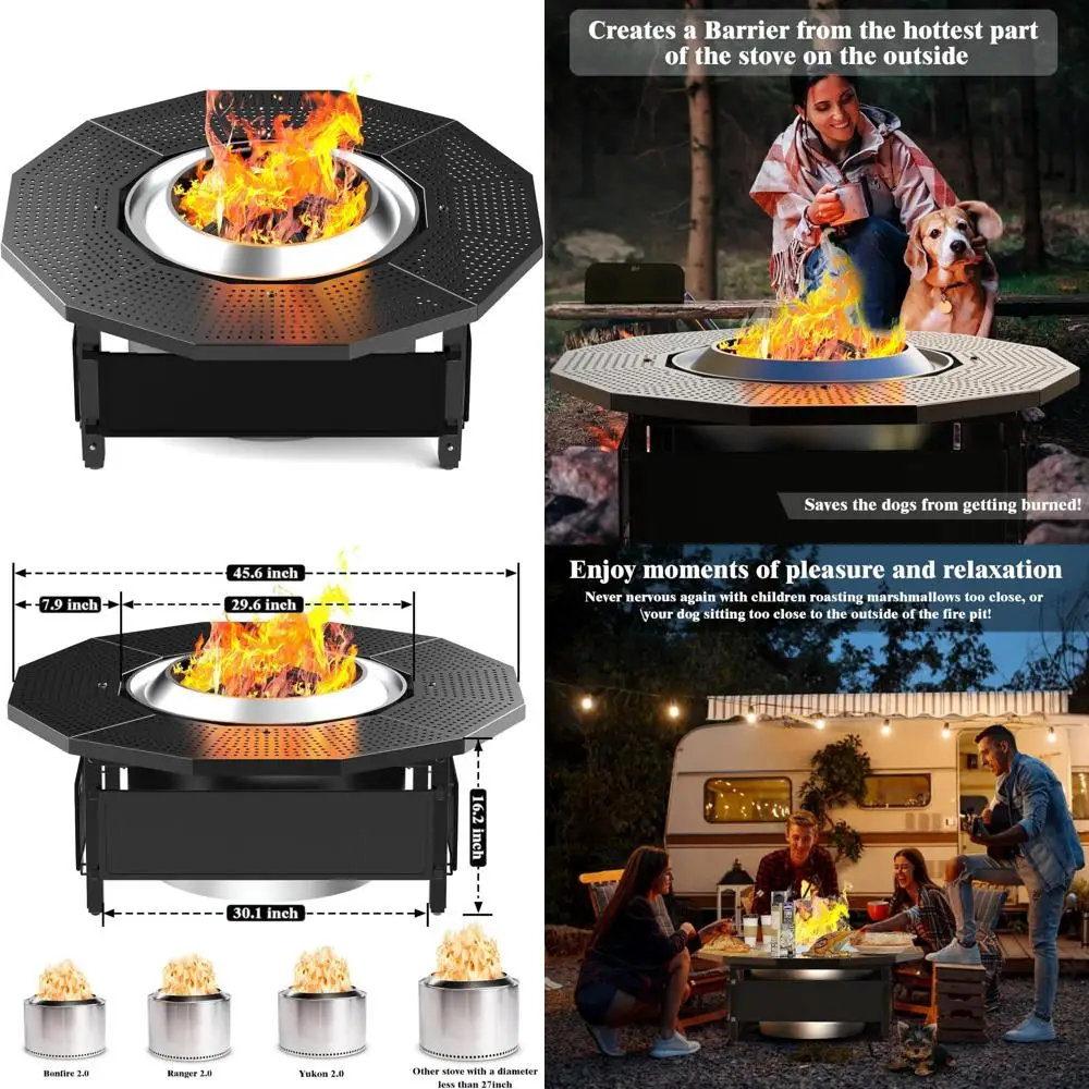 

Столешница Fire Pit Surround для Solo Stove Yukon 2.0 27 дюймов, столешница Surround Fire Pit, аксессуары для Solo Stove, регулируемая