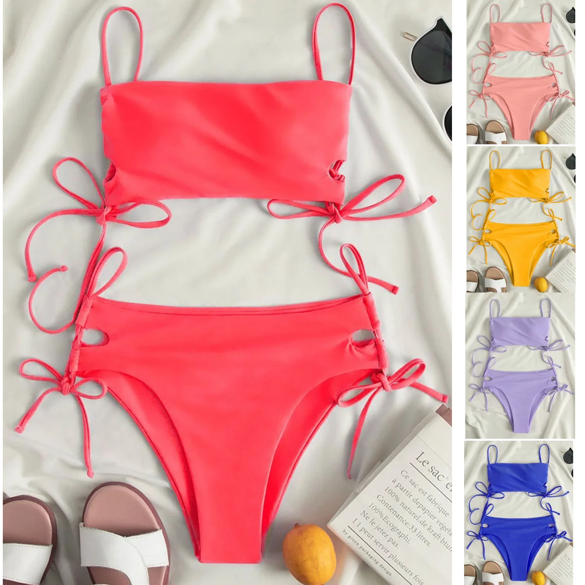 

Классический модный модный женский бикини без бретелек, купальник в розницу, стильный универсальный трендовый комплект бикини для бассейна