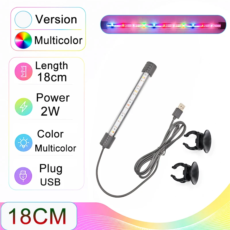 18-58cm USB Vollspektrum Aquarium LED-Lichtleiste Wasserdichte Tauchbare Fischbeckenlampe Unterwasser-Pflanzenwachstumsbeleuchtung – Detail 7