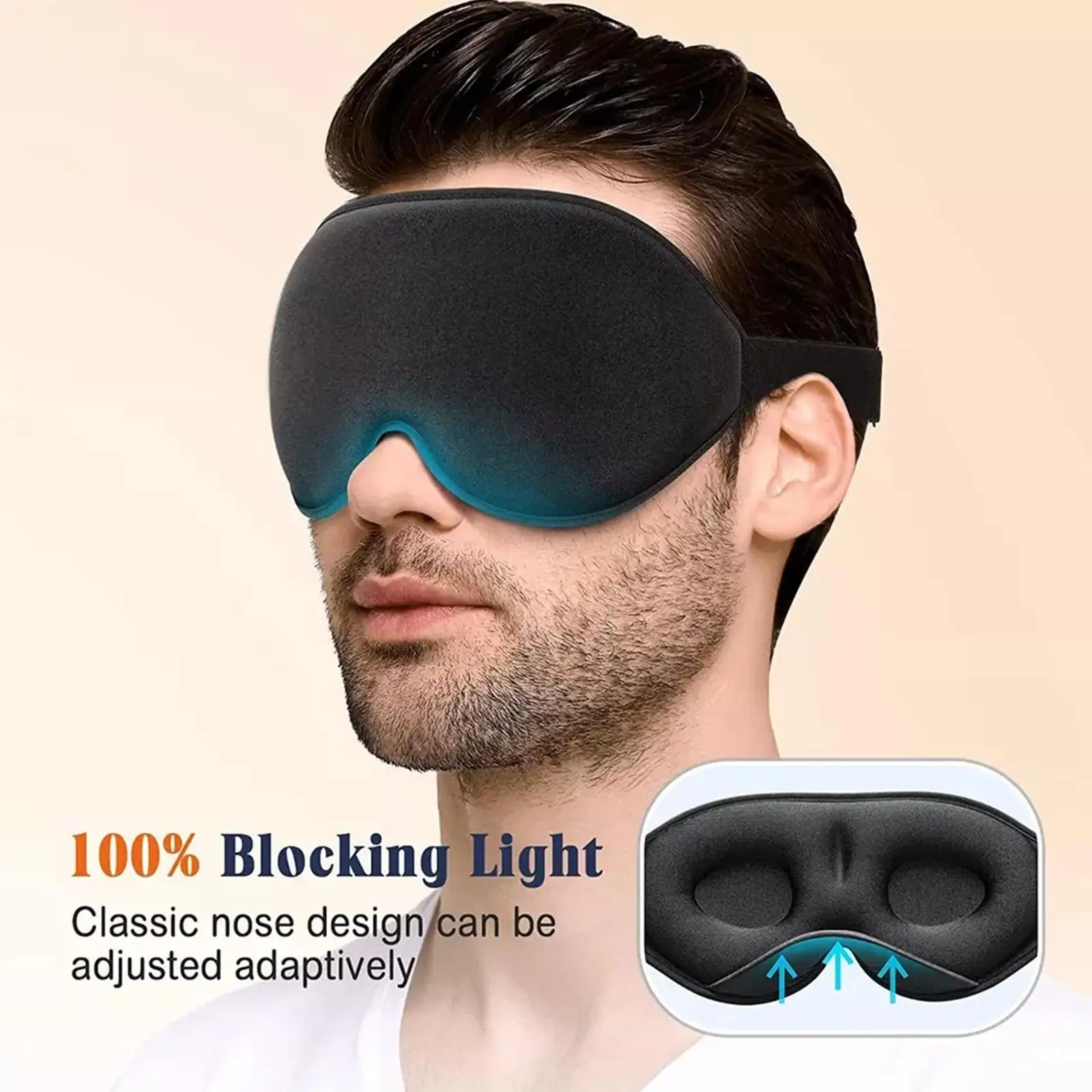 3D Sleep Mask Blindfold Sleeping Aid Eye Mask Soft 99% Slaapmasker Foam Blockout Memory Mask Face Cover Light Eyeshade Eye X8F1