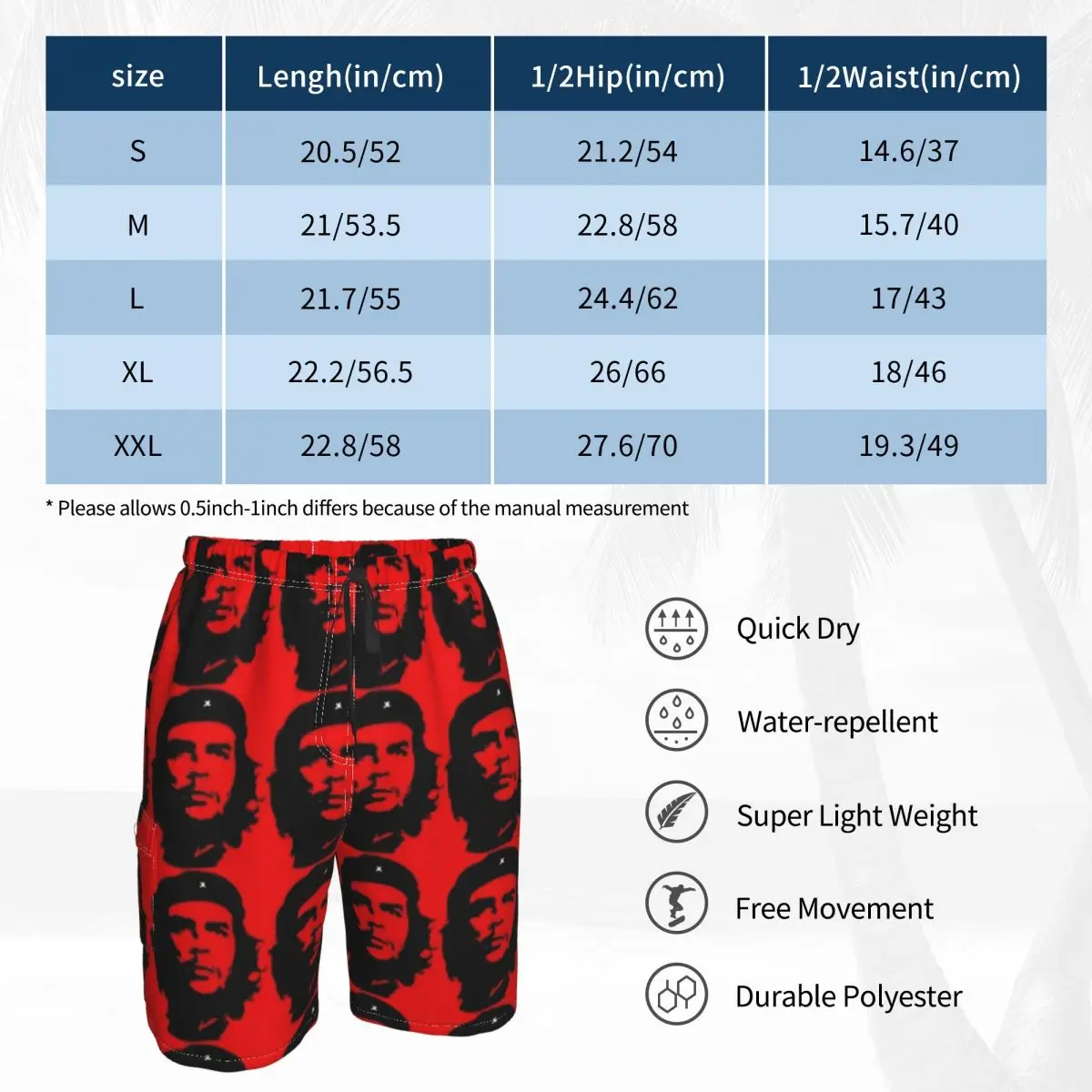 Che Guevara Boardshorts Muster Strand Badehose Polyester Herren Badehose