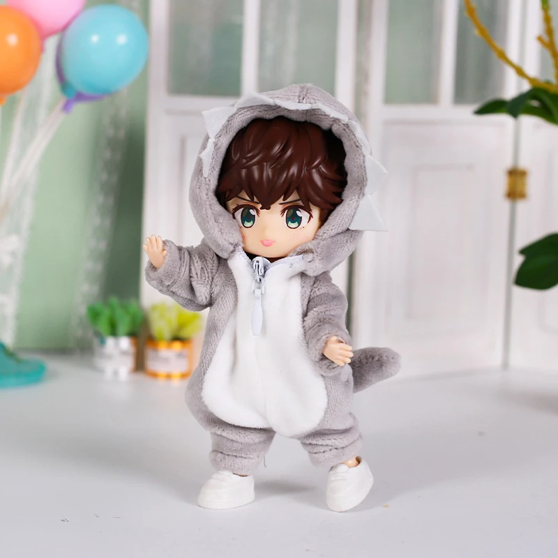 Ob11 Doll Clothes Cute Shark Panda Animal Jumpsuit Hooded Pajamas Household Clothes for Ob11,Obitsu11,GSC,1/12bjd Doll Clothes image 6