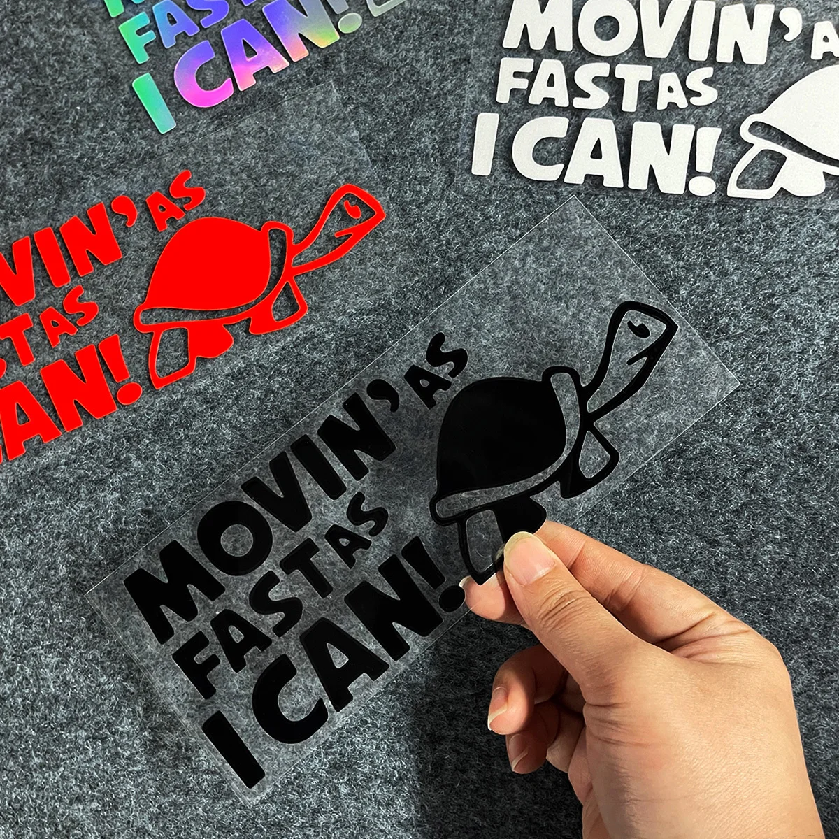 

1 шт., наклейка Movin’, как быстрая, как я могу, черепаха, виниловая наклейка с юмористическим декором для автомобиля и мотоцикла