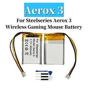 Bilashmart Replacement Aerox 3 600mAh 3.7V Battery Steelseries Aerox 3 Wireless Gaming Mouse Battery+Tools