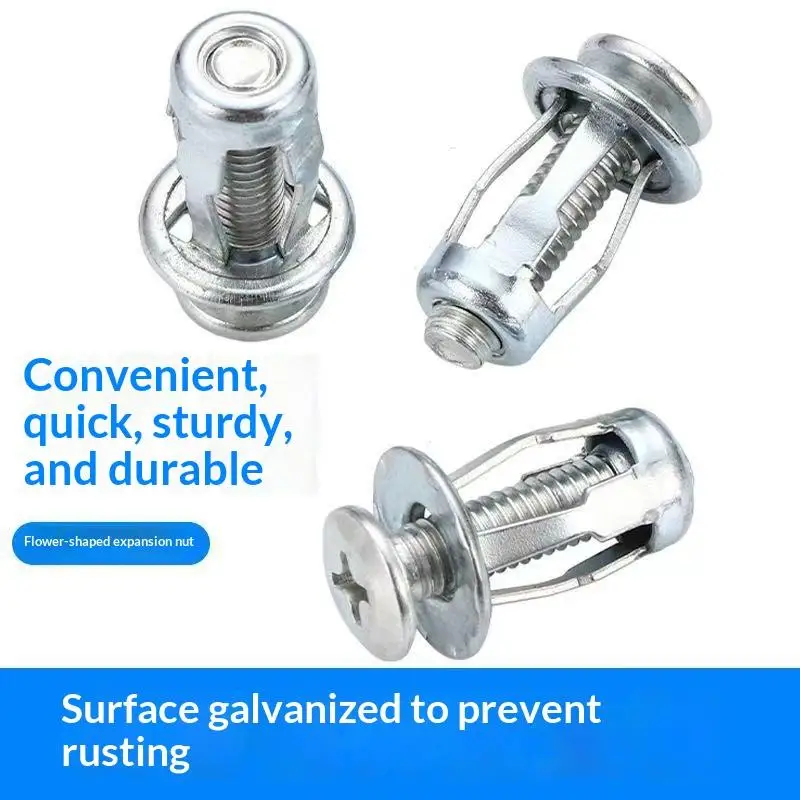 40Pcs Petal Screw Jack Nuts Screw Anchors Petal Expansion Plugs For Curtain Expansion Clamp Petal Rivet Lock Bolt Board Wall