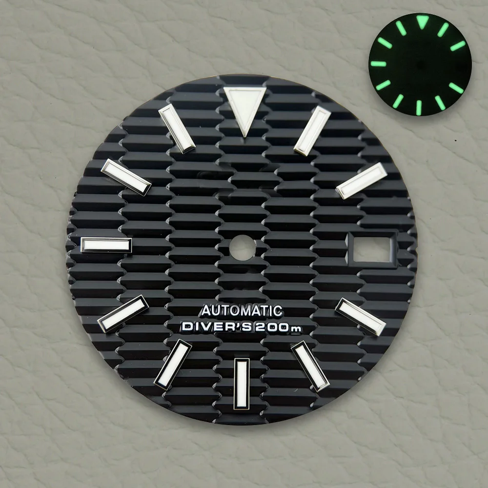 High Quality 28.5mm Watch Dial Green Luminous S Dial Watch Modification Accessories For NH35 NH36 Automatic Movement