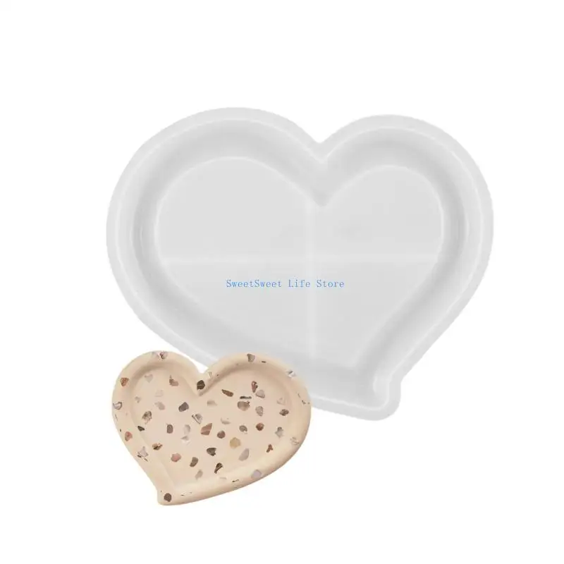 

D5QB Heart Designs Silicone Mold Silicone Plate Moulds for Tray and Dish Making