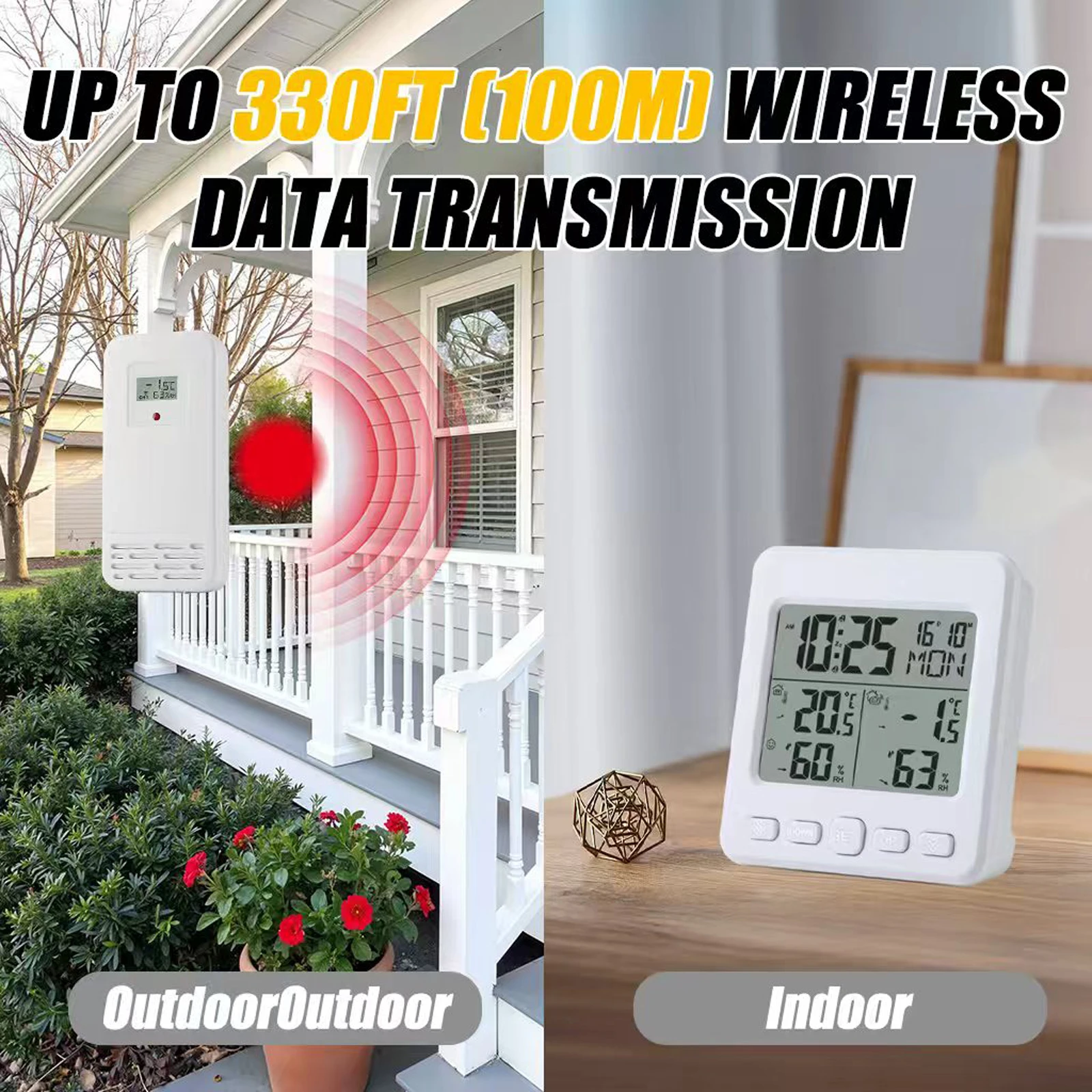 

Accurate Digital Hygrometer Thermometer with Alarm Clock Backlight Records for Home Office Greenhouse Garden