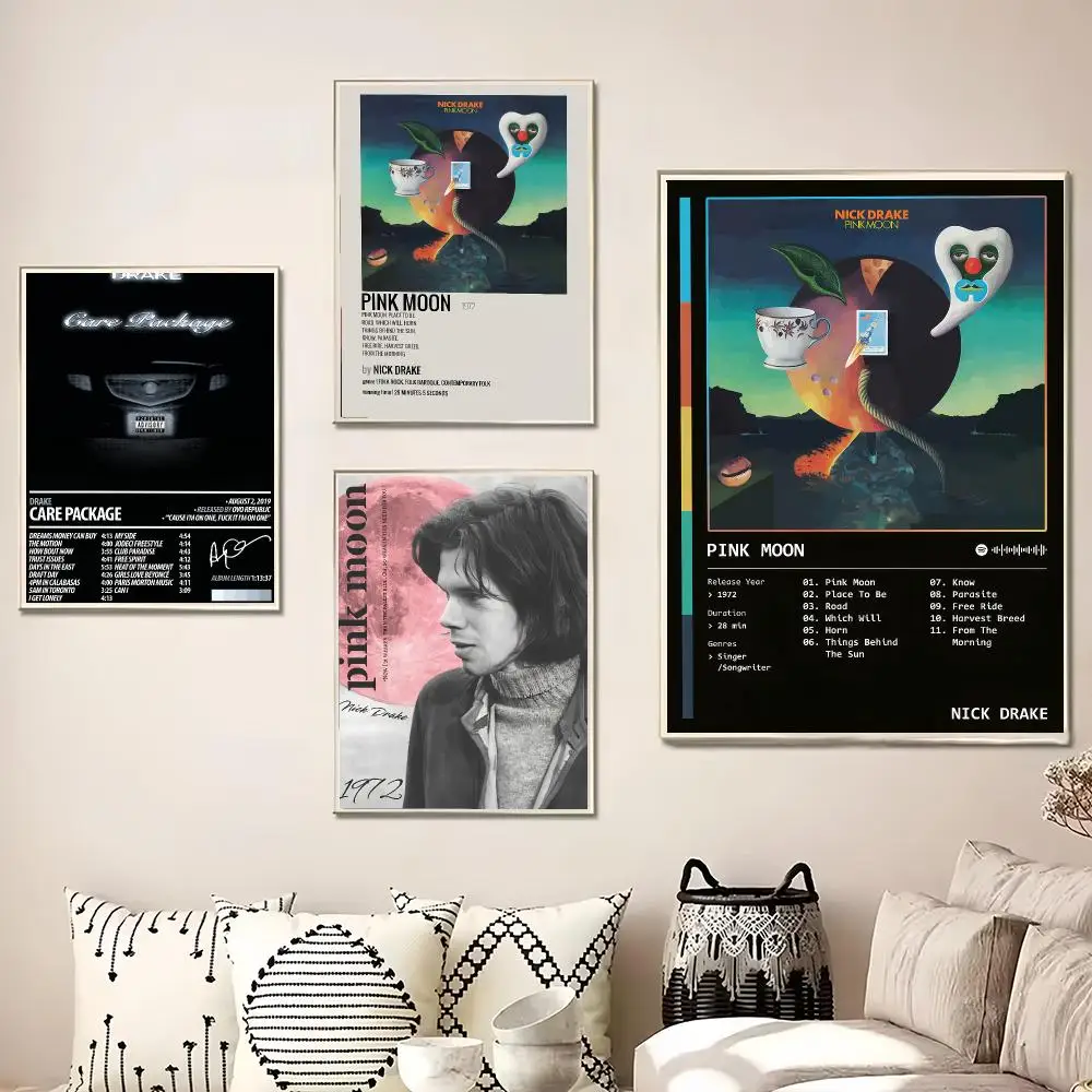Pop Singer N-Nick Drake Painting Calligraphy Canvas Poster Wall Art for Living Room Bedroom Cafe Decor Gift