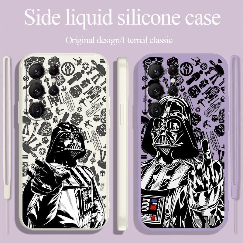 

Star Wars Dark Superhero Soft Case For Samsung S23 S22 S21 S20 FE S10 Plus Lite Ultra 5G Liquid Rope Phone Cover