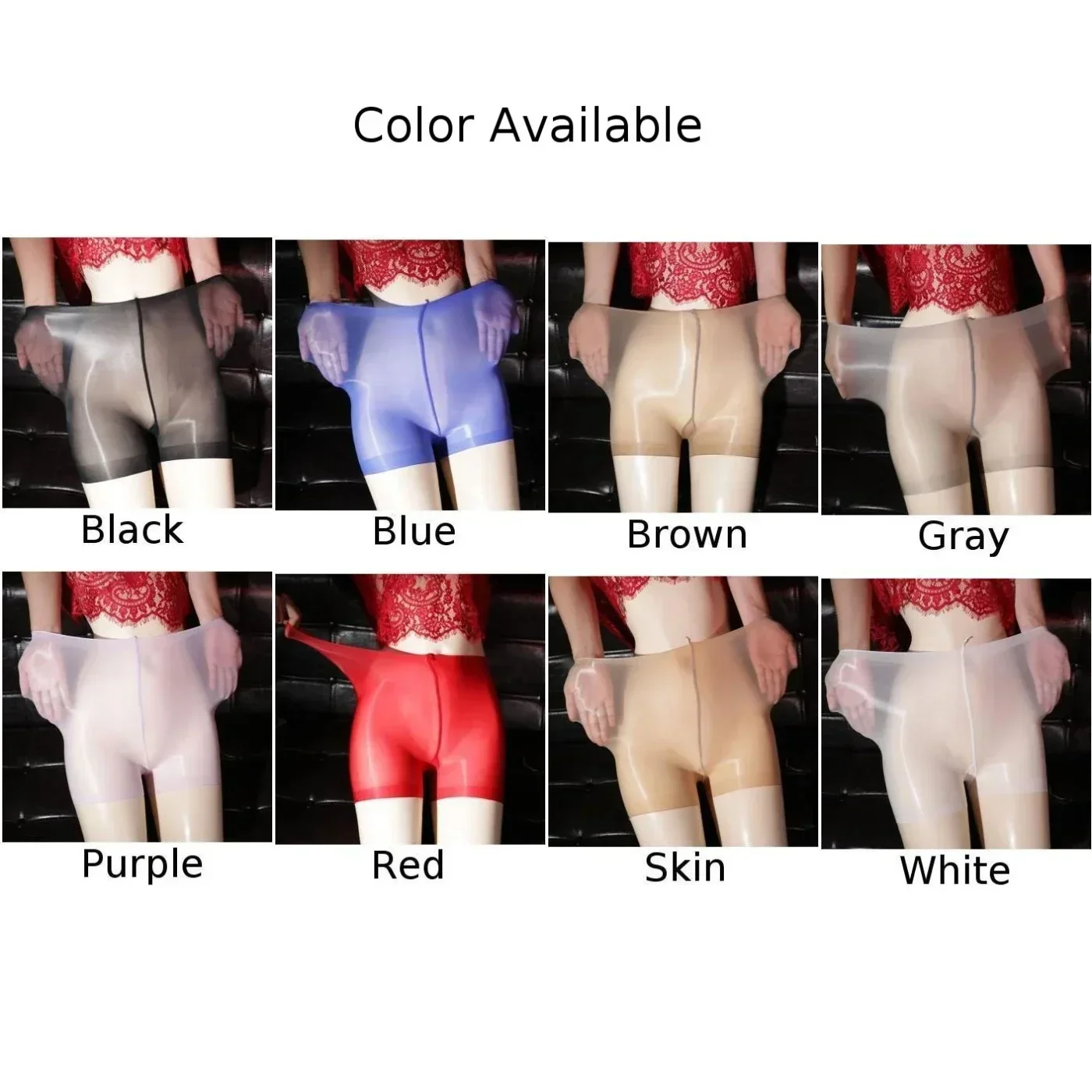 Transparent Panties Women Oil Sheer Glossy Briefs Silky Underclothes Smooth Boyshort Pants Underwear Shorts