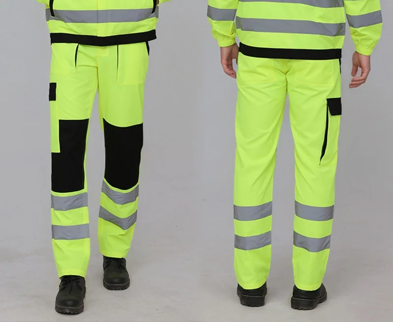 Reflective Safety Pants Thin Work Multi Pockets Hi Vis Pants High Visibility Work Wear Pants Road Construction Safety Trousers
