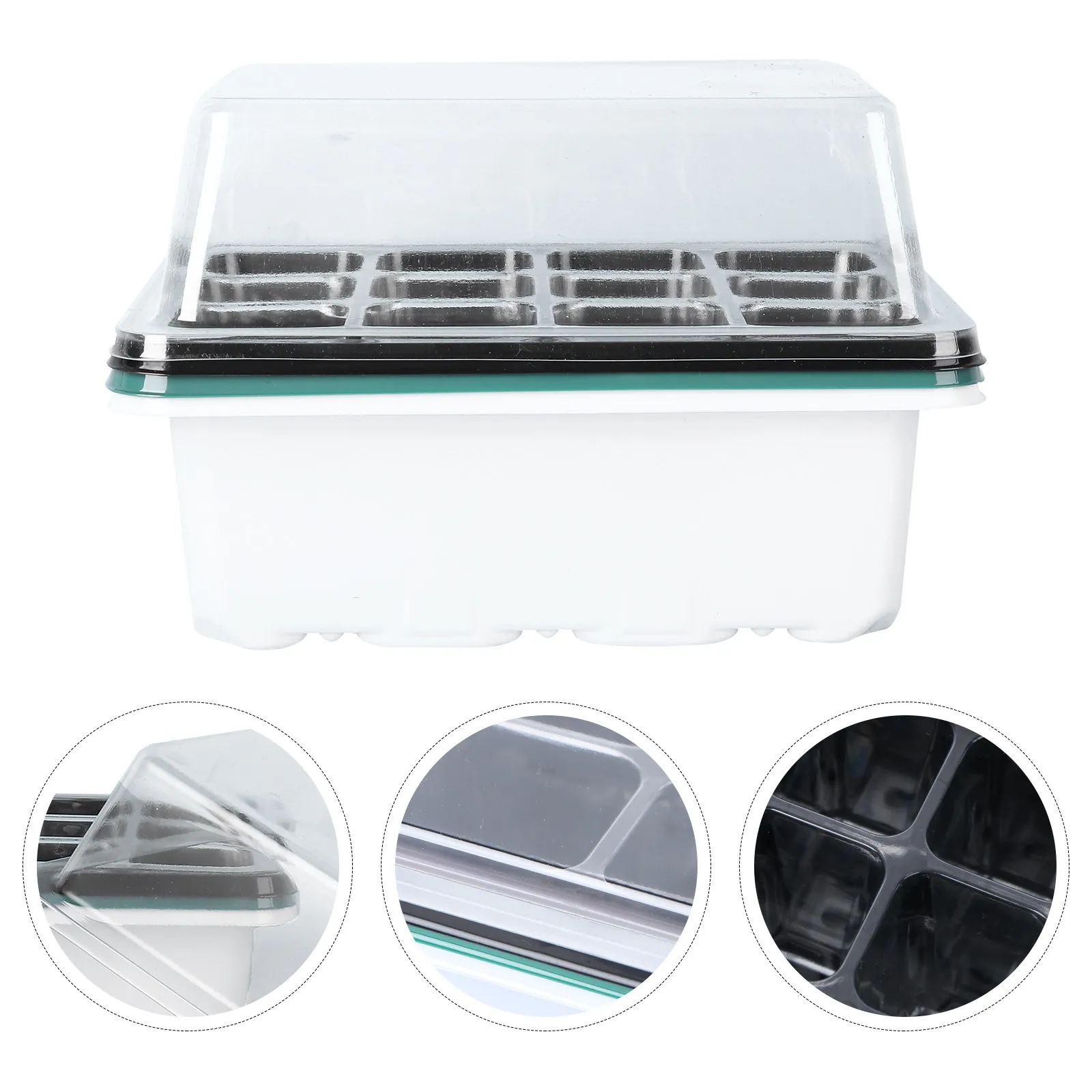 3Pcs Plant Nursery Tray Set Germination Propagator with Clear Shatterproof Lid Humidity Control Seedling Grower Garden Tray