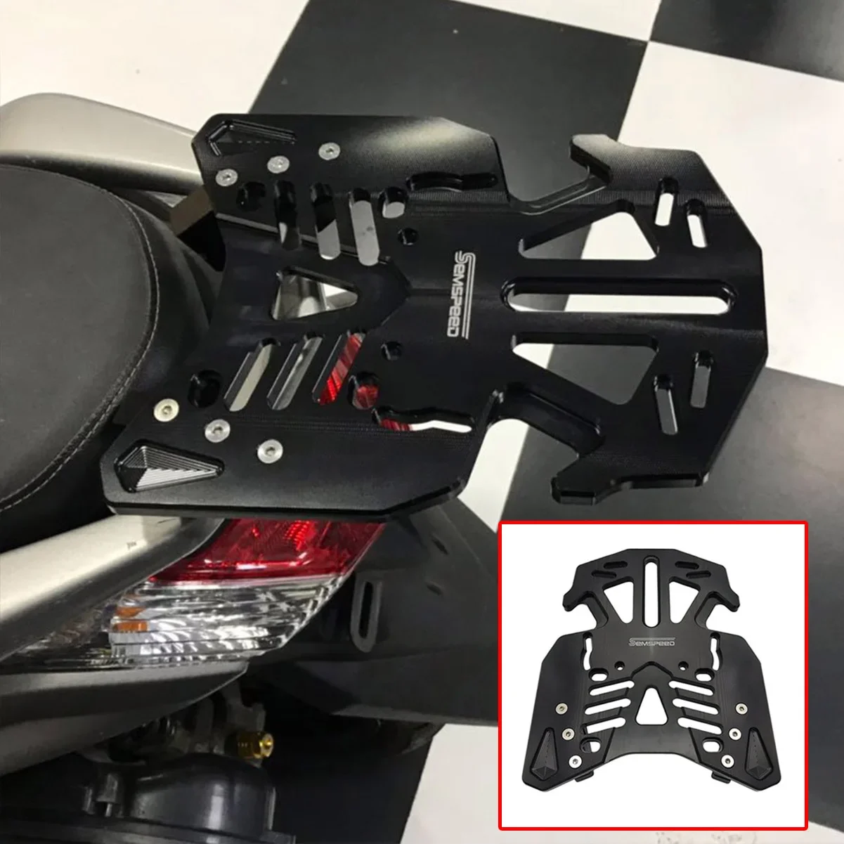 For Yamaha NMAX 155 150125 2015-2019 CNC Rear Luggage Bracket Board Tail Rack Top Box Case Holder Bracket Motorcycle Accessories