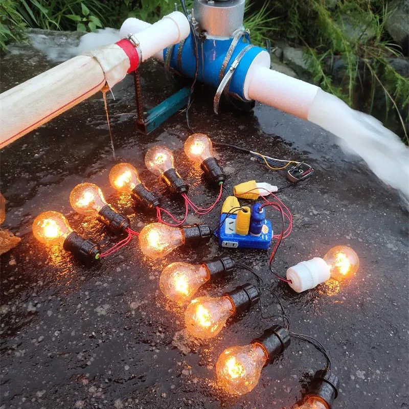 88440981 مولد مائي توربيني من سبائك الألومنيوم عالي الطاقة مولد مائي منزلي صغير مائل