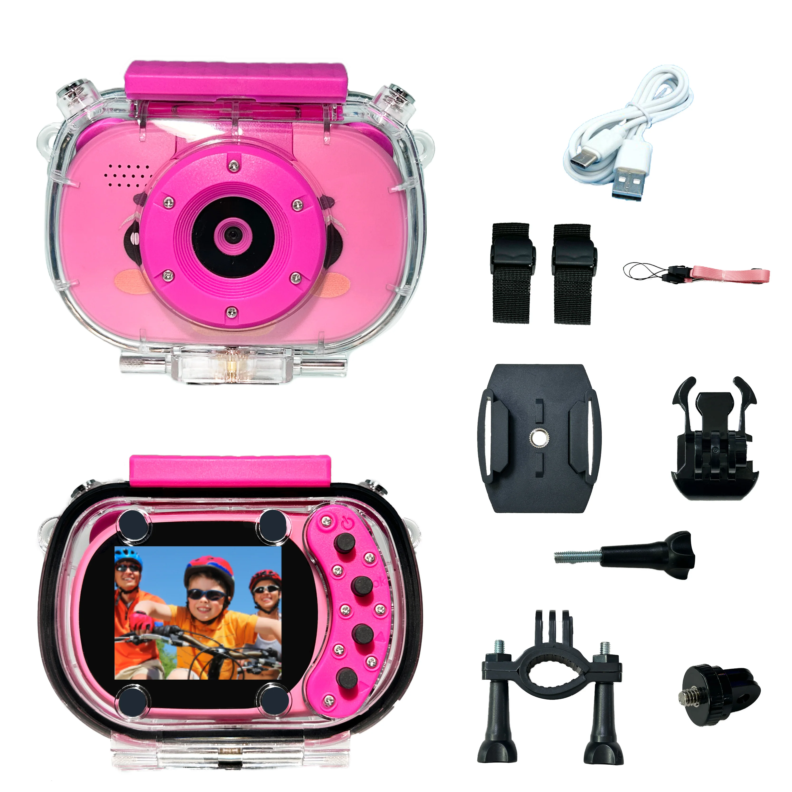 Kids Waterproof Camera Action Camera USB Charging For Outdoor Sports Skiing Rock Climbing Cycling Swimming Sports Accessories