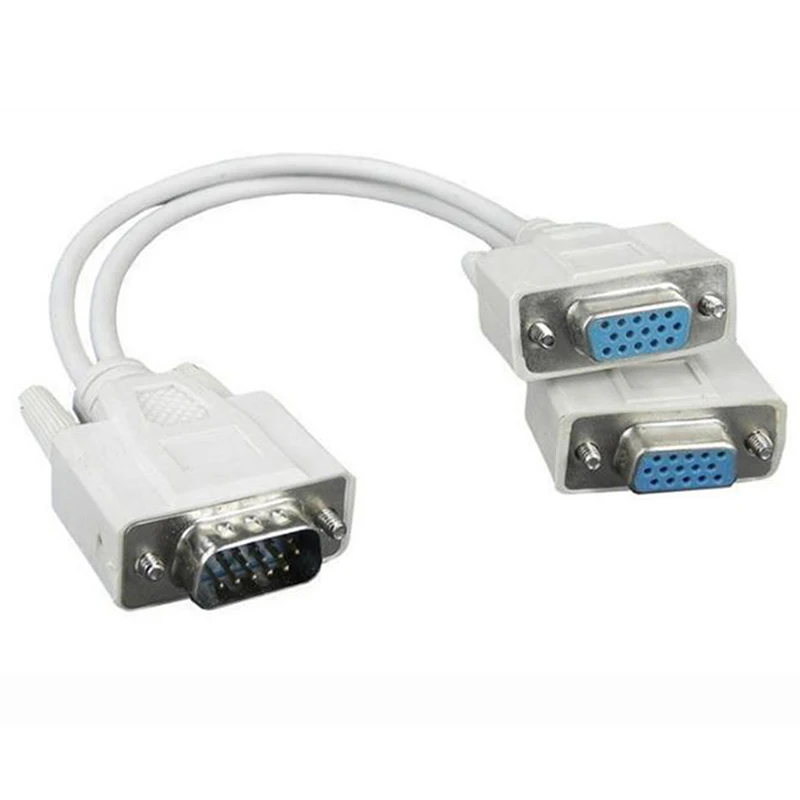Cable adaptador divisor de video VGA de 15 pines macho a 2 VGA SVGA hembra para monitor, ¡en oferta!