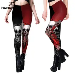 Nadanbao Human Skeleton 3D Print Women's Leggings Skinny Pants Sexy High Waist Trousers Warm Pants