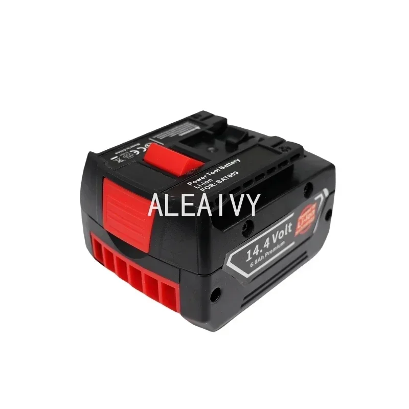 Pacco batteria al litio ricaricabile da 14,4 V 6000 mAh, adatto per avvitatori a batteria Bosch BAT607, BAT607G, BAT614, BAT614G