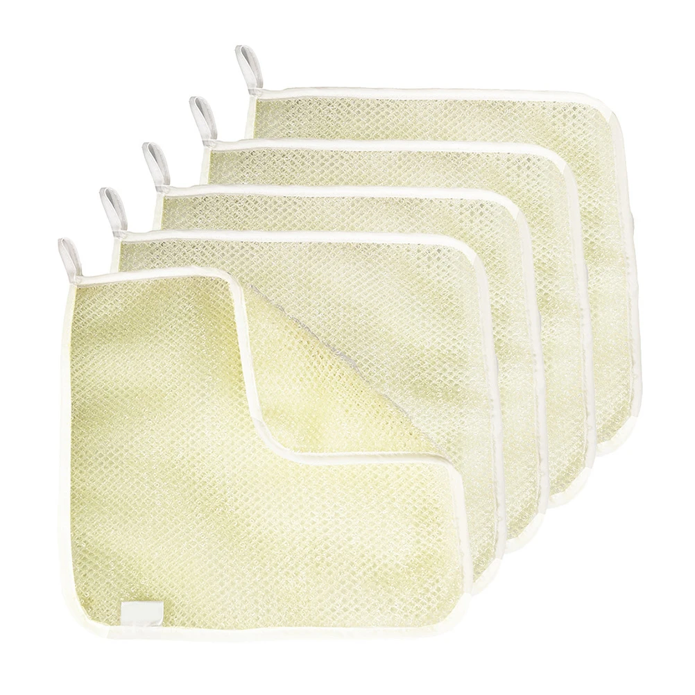 

5Pcs Exfoliating Bath Towel Dad Washcloths Scrub Shower Brush Foam Cleanse Dry Oily Skin Back Face