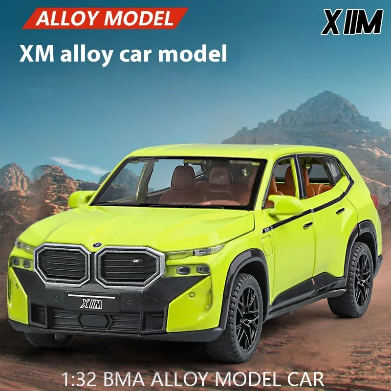 1:32 BMW XM 오프로드 SUV 차량 합금 금속 다이캐스트 자동차 모델, 사운드 및 라이트 실내 컬렉션, 피렌드 박스 장식 선물