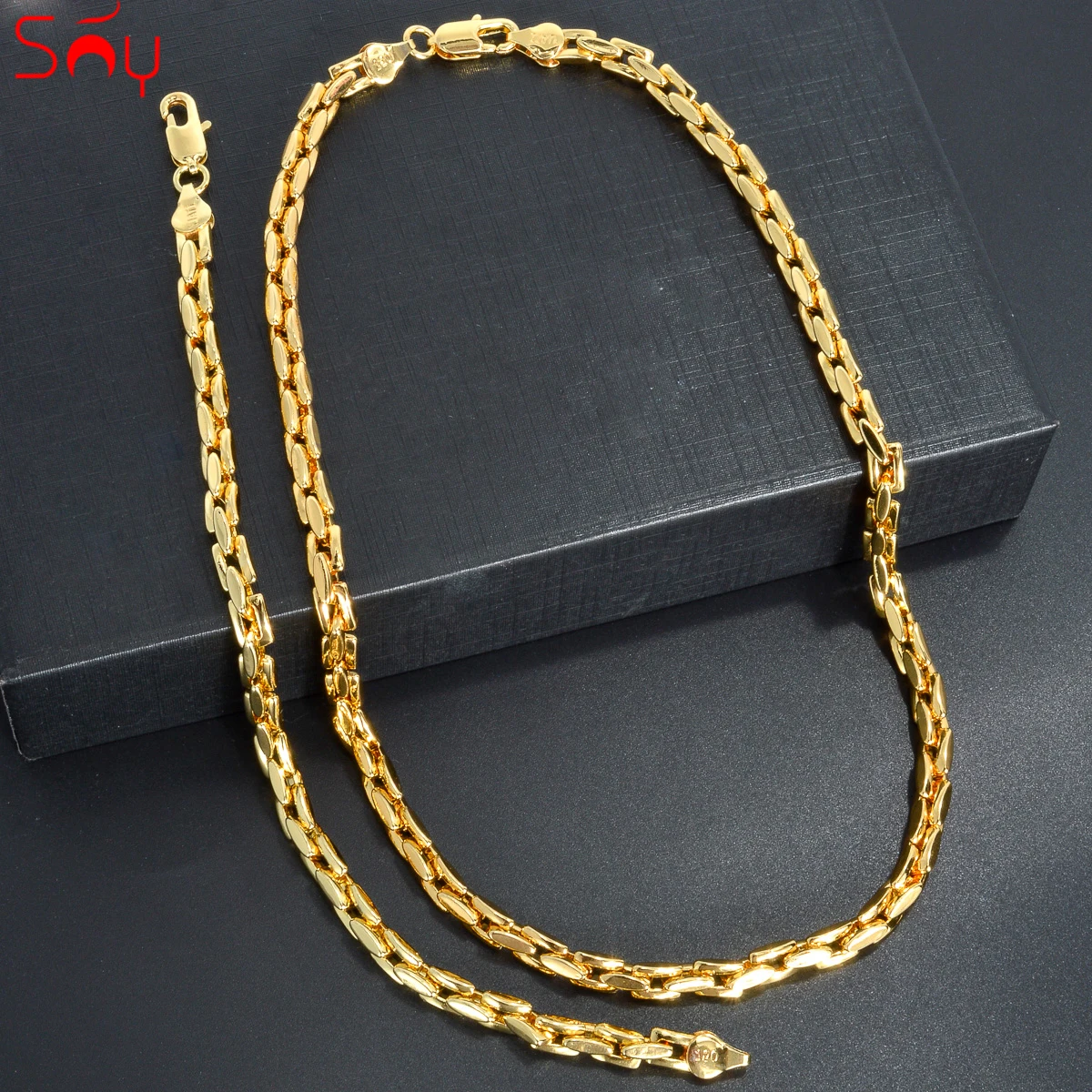 Luxury 18k Gold Plated Chain for Men Women Bracelet Necklace Jewelry Set Fashion Party Jewelry Accessories Valentines Day Gift