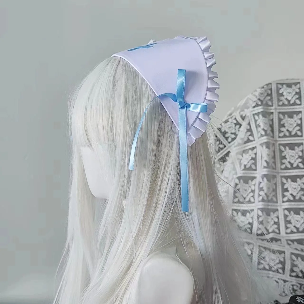 Subkultura Gotyk Dark Punk Subkultura Abi Y2k Dziewczyna Medyczna Pielęgniarka Kapelusz z Słodką Koronkową Kokardą Rekwizyty do Cosplayu Fotografii Cosplay