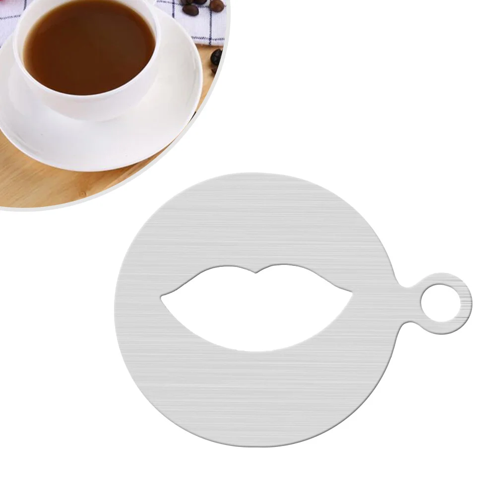 Decorações de bolo Estêncil de café Decoração Estênceis Modelo de impressão Prata