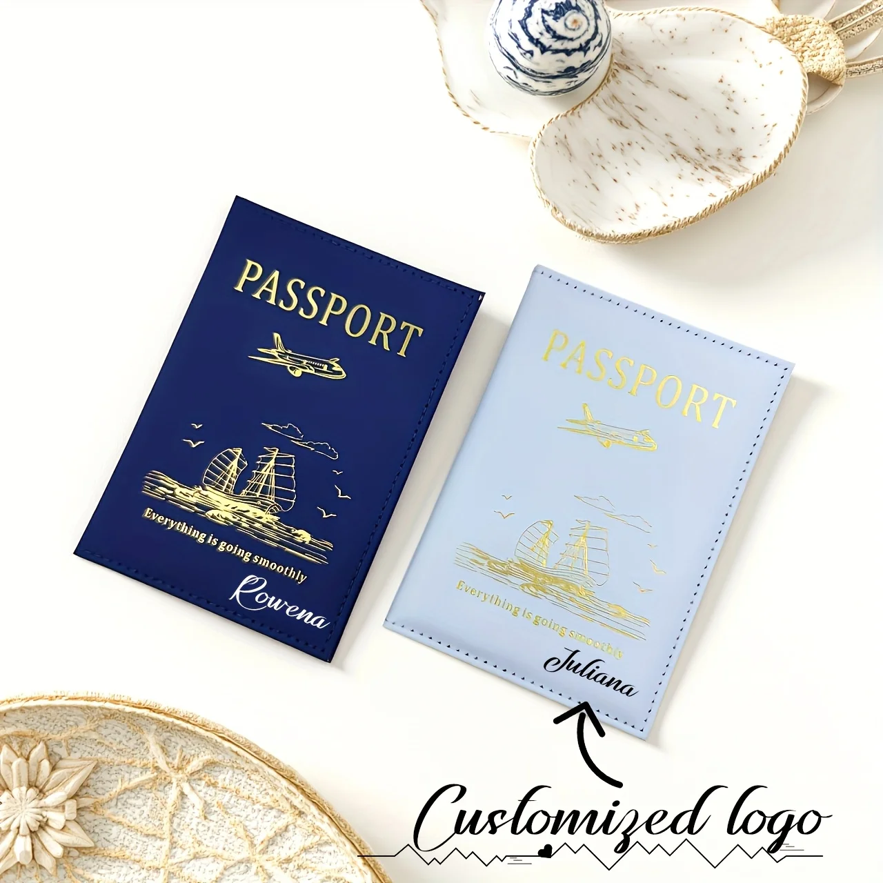 

Custom Personalized Name Logo Boarding Passport Holder, Passport Cover, Passport Accessories, Passport Wallet, ID Holder