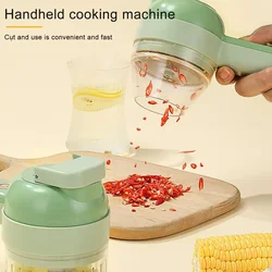 1 Multifunctional Electric Vegetable Cutter, Household Garlic Mixer, Multifunctional Processor, Four in One Vegetable Chopper