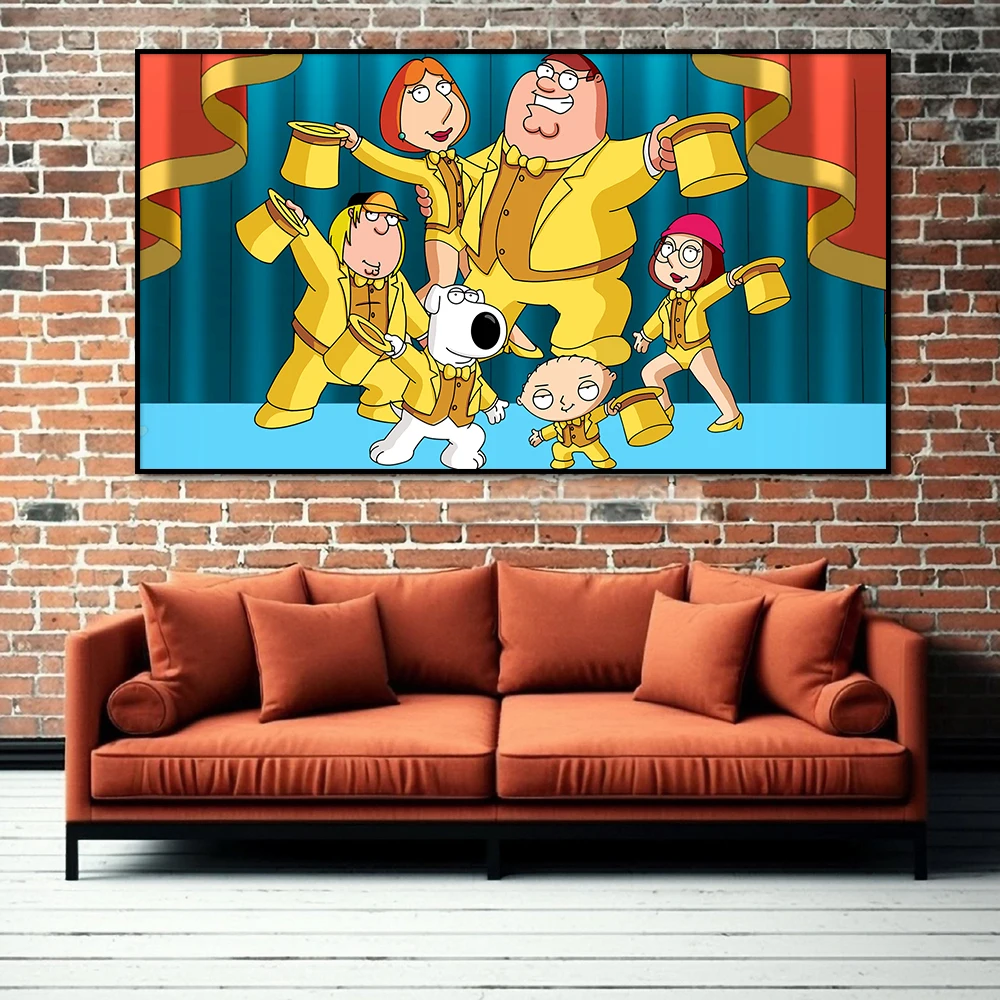 Family Guy Poster Modern Cartoon Wall Art Canvas Painting Print Funny Picture for Living Room Playroom Child Home Decor Cuadros